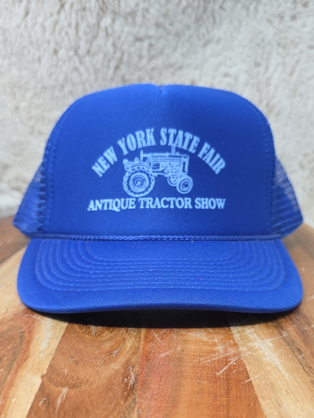 New York State Fair "Antique Tractor Show" Blue Mesh Trucker Hat